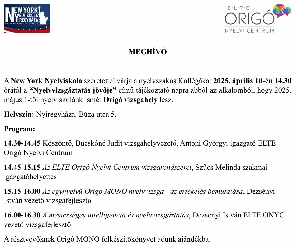 Meghívó Szakmai Napra 2025. április 10. 14:30-tól